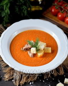 Гаспачо с печенью трески