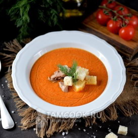 Рецепт гаспачо с печенью трески