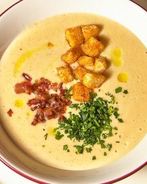 Гороховый крем суп с беконом