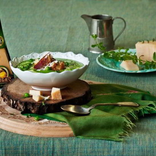 Рецепт горохового супа с гренками