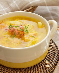 Гороховый суп с копчеными крылышками