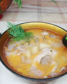 Гороховый суп с курицей в мультиварке