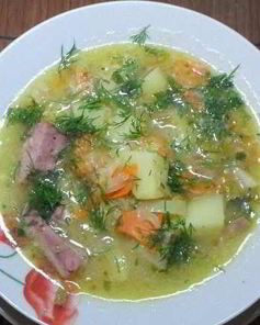 Гороховый суп с рулькой