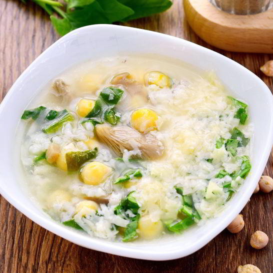 Рецепт супа из шпината и бараньего гороха