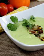 Холодный суп из авокадо с начинкой