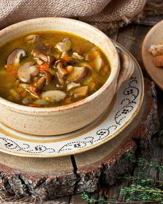 Холодный суп из лесных грибов