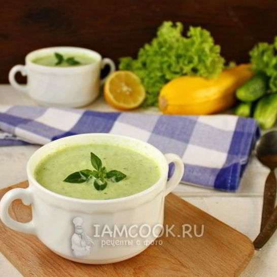 Рецепт холодного супа из огурца и цуккини