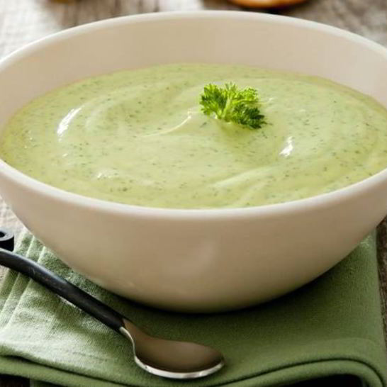 Рецепт холодного супа-пюре из цуккини и козьего сыра