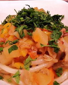 Лагман с кабачками