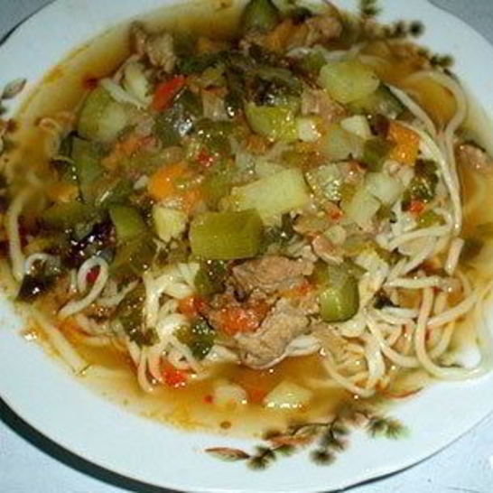 Рецепт лагмана с солеными огурцами