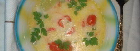 молочный суп по-тайски с курочкой, креветками и помидорчиками черри. Шаг 9