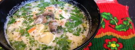 молочный суп с грибами. Шаг 7