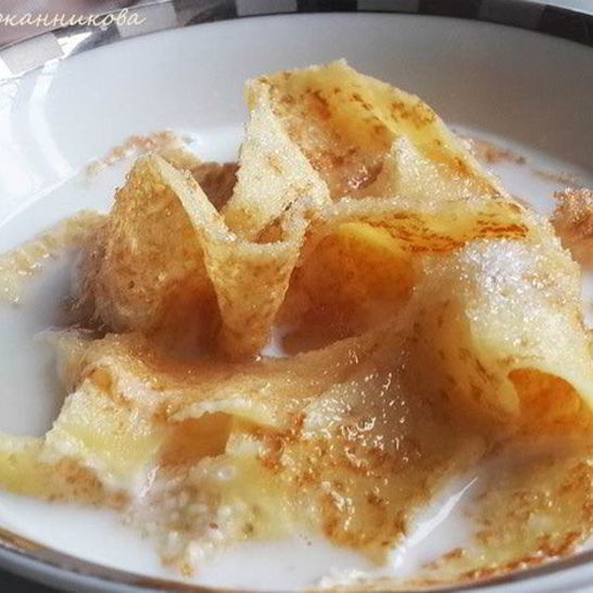 Рецепт молочного супа с лапшой из крахмальных блинов