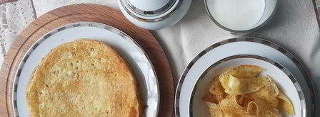 молочный суп с лапшой из крахмальных блинов. Шаг 4