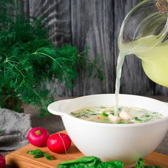 Рецепт деревенской окрошки на сыворотке