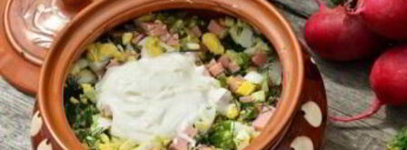 окрошка классическая с колбасой на квасе. Шаг 6