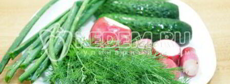 окрошка классическая с колбасой. Шаг 3