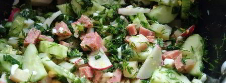 окрошка на газированной минеральной воде. Шаг 7