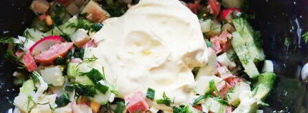 окрошка на газированной минеральной воде. Шаг 8