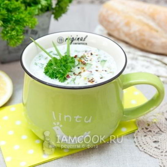 Рецепт окрошки на греческом йогурте