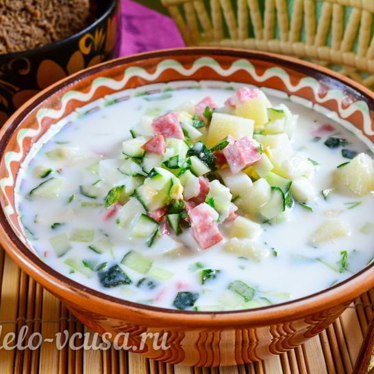 Рецепт окрошки на кефире