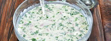 окрошка на курином бульоне. Шаг 11