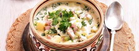 окрошка на курином бульоне. Шаг 13