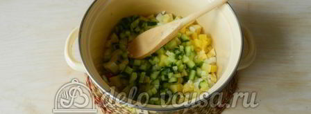 окрошка на лимонной кислоте. Шаг 5