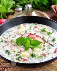 Окрошка на минералке с майонезом