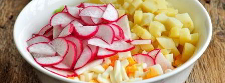 окрошка на минералке с майонезом. Шаг 8