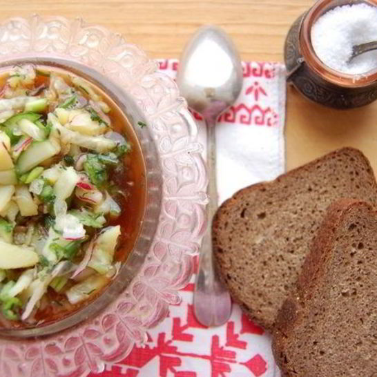 Рецепт окрошки постной