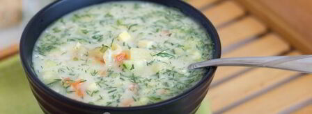 окрошка с адыгейским сыром и морковью. Шаг 11