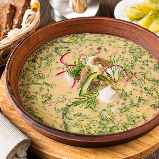 Рецепт окрошки с говядиной на квасе