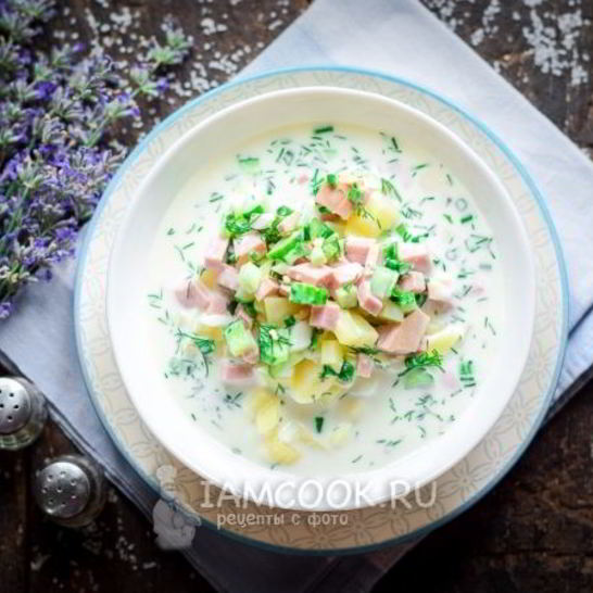 Рецепт окрошки с колбасой на воде