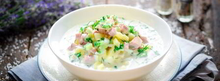 окрошка с колбасой на воде. Шаг 12