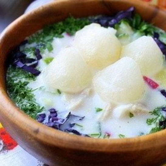 Рецепт окрошки с таном и ледяным квасом