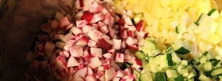 окрошка с таном и ледяным квасом. Шаг 3