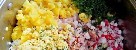 окрошка сборная мясная в ледяной чаше. Шаг 5