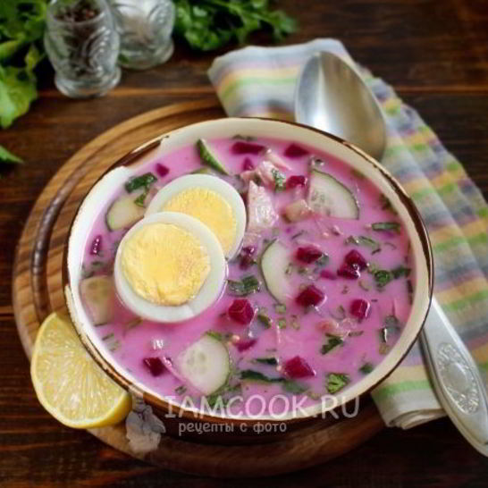Рецепт окрошки со свеклой на кефире