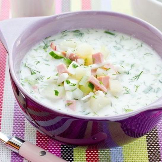 Рецепт сметанной окрошки