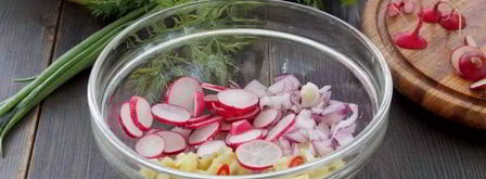 вегетарианская окрошка на кефире и минералке. Шаг 6