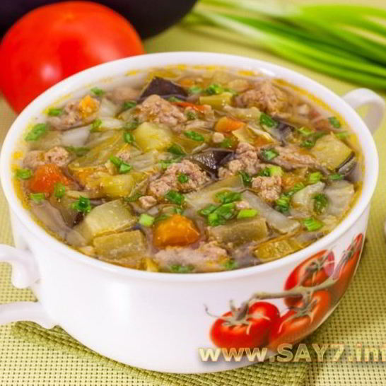 Рецепт овощного супа с фаршем