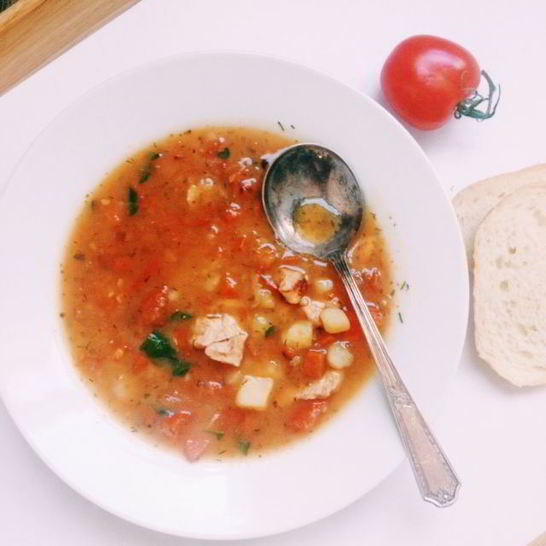 Рецепт овощного супа с курицей