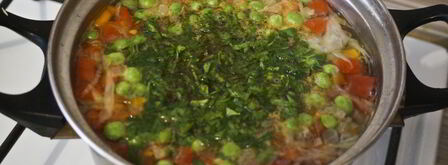 овощной суп с зеленым горошком. Шаг 15