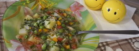 овощной суп с зеленым горошком. Шаг 16