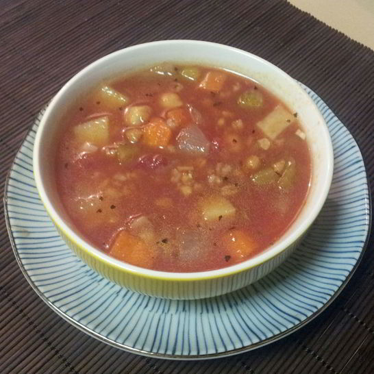 Рецепт овощного супа с зерном и фасолью