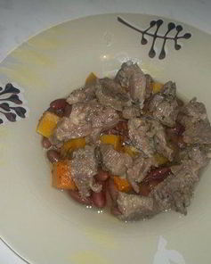 Фасолевая похлебка с бараниной и тыквой