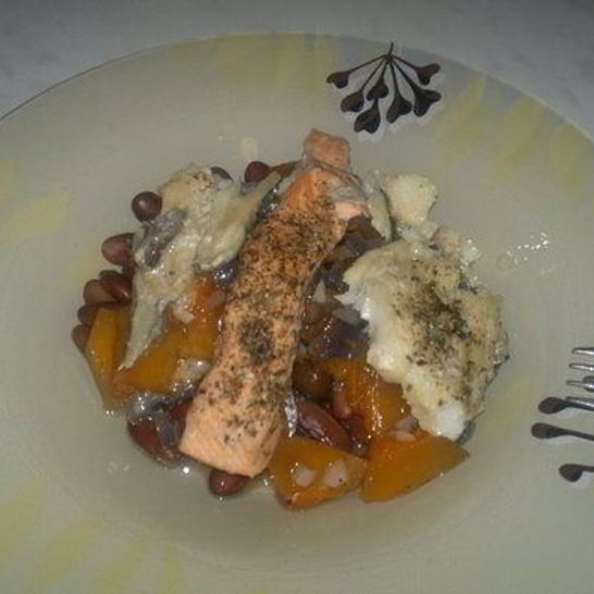 Рецепт фасолевой похлебки с рыбным миксом и овощами