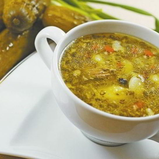 Рецепт рассольника из свинины