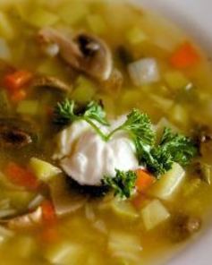 Рассольник на грибном бульоне